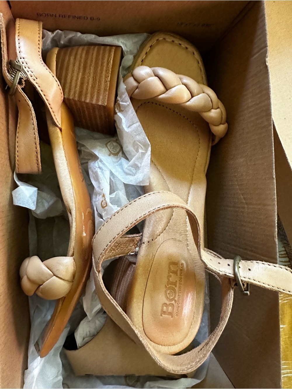 Born Women's Braided Front Ankle-Strap Sandals in Tan - Picture 2 of 4